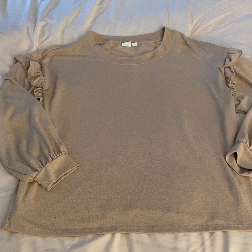 GAP Beige Ruffled Sweatshirt